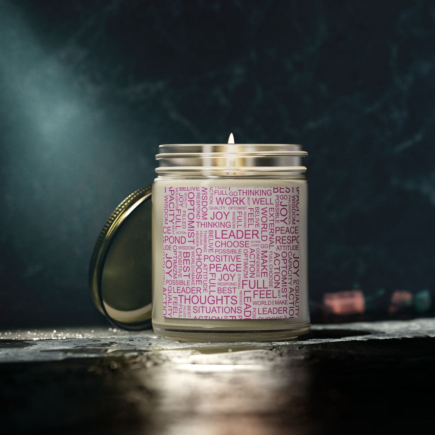 Inspirational Scented Candle - Coconut Apricot Wax (4oz, 9oz) with Positive Affirmations
