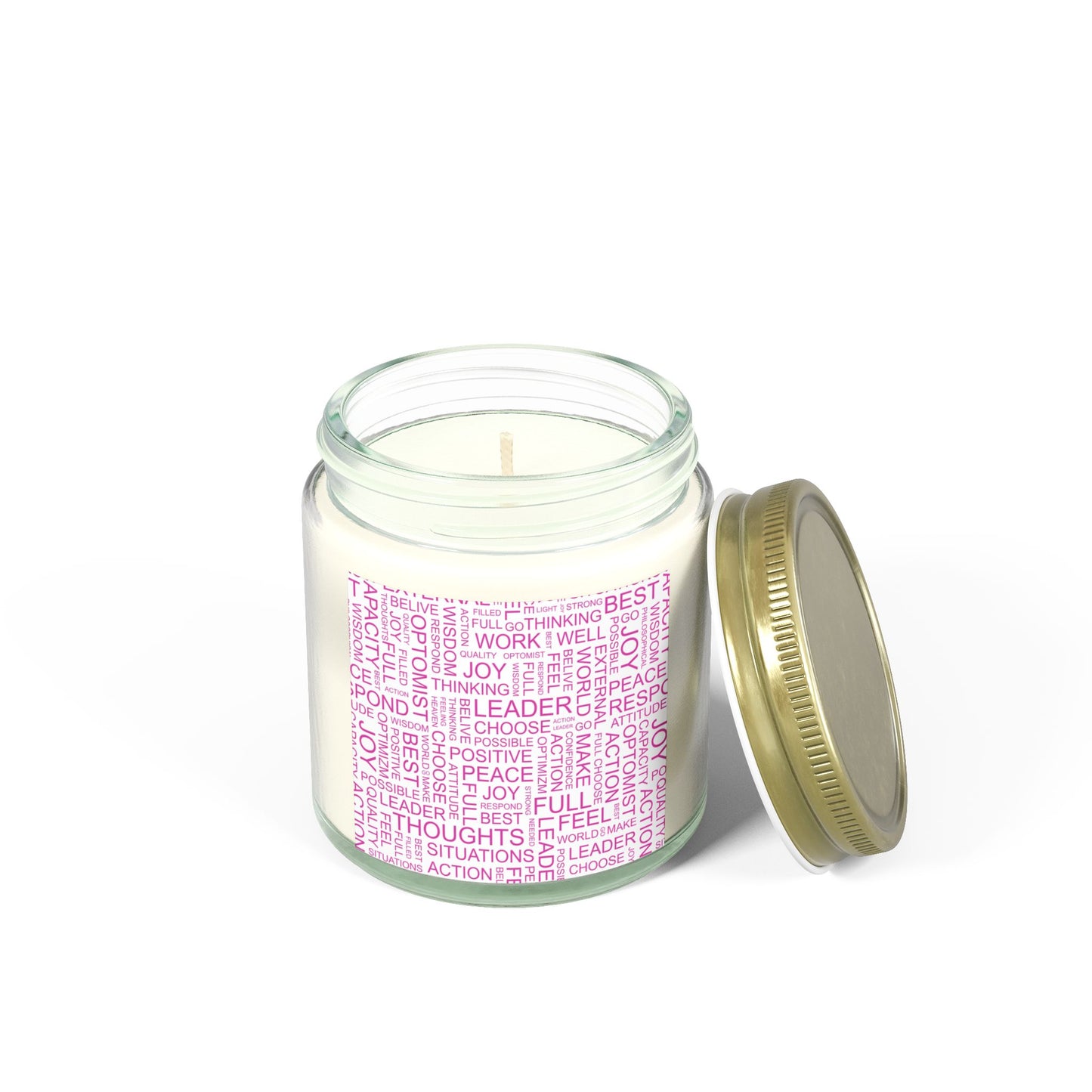 Inspirational Scented Candle - Coconut Apricot Wax (4oz, 9oz) with Positive Affirmations