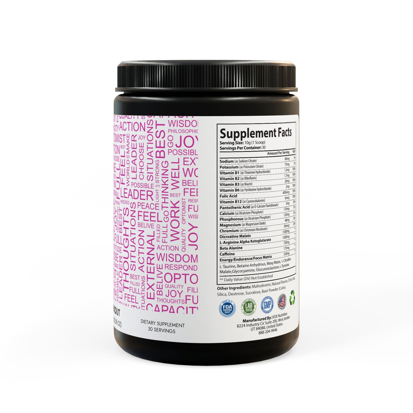 Positivity - Pre-Workout Supplement, Watermelon (300g, 10.58oz)
