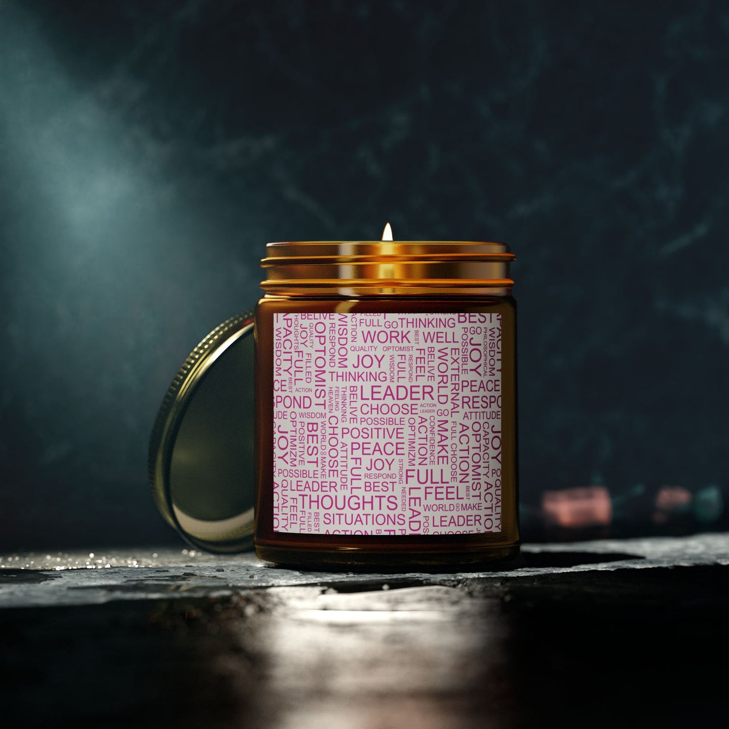 Inspirational Scented Candle - Coconut Apricot Wax (4oz, 9oz) with Positive Affirmations