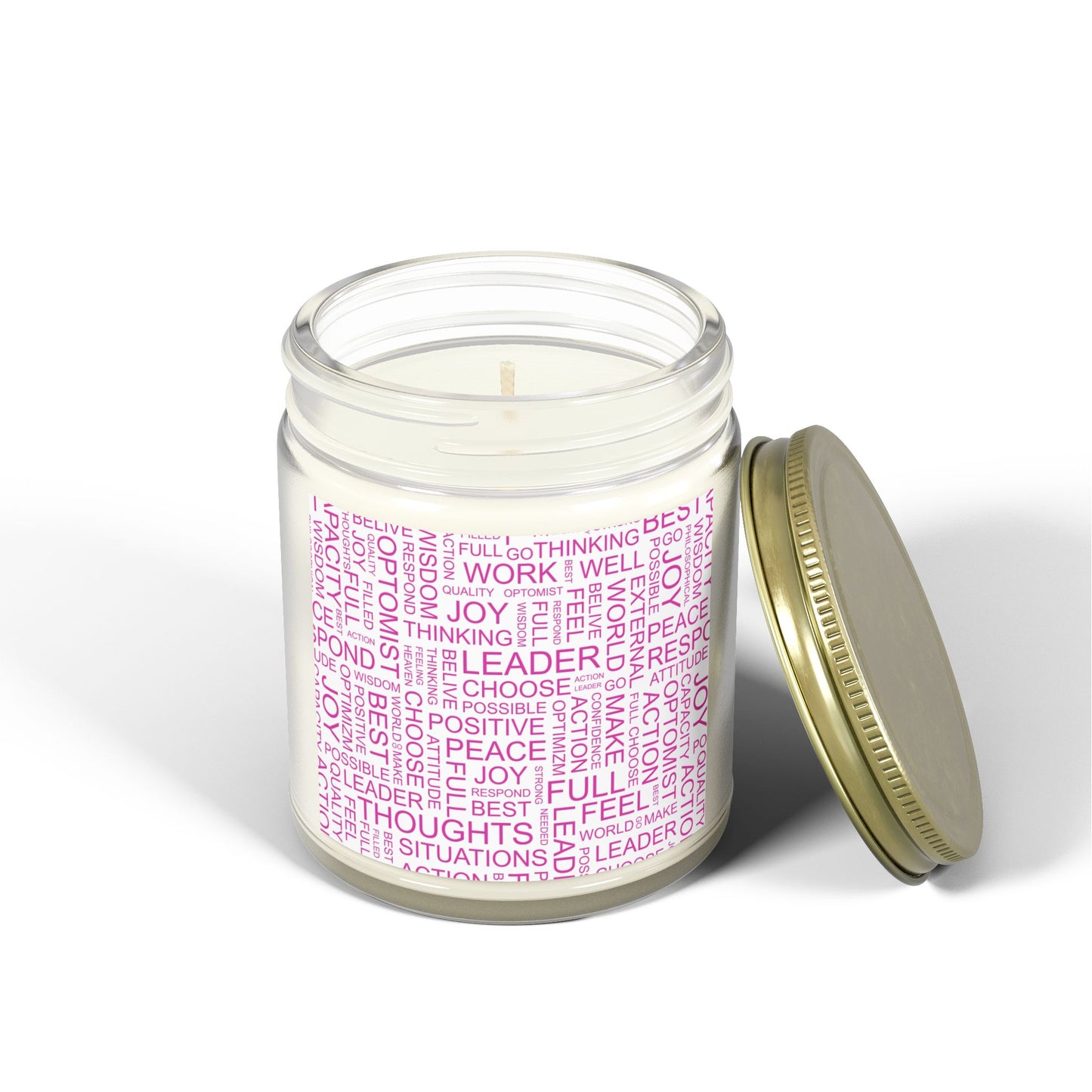 Inspirational Scented Candle - Coconut Apricot Wax (4oz, 9oz) with Positive Affirmations