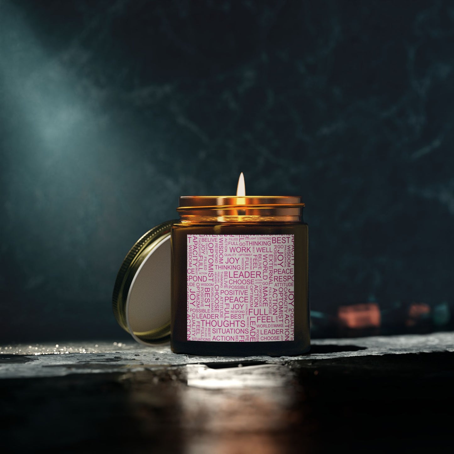 Inspirational Scented Candle - Coconut Apricot Wax (4oz, 9oz) with Positive Affirmations