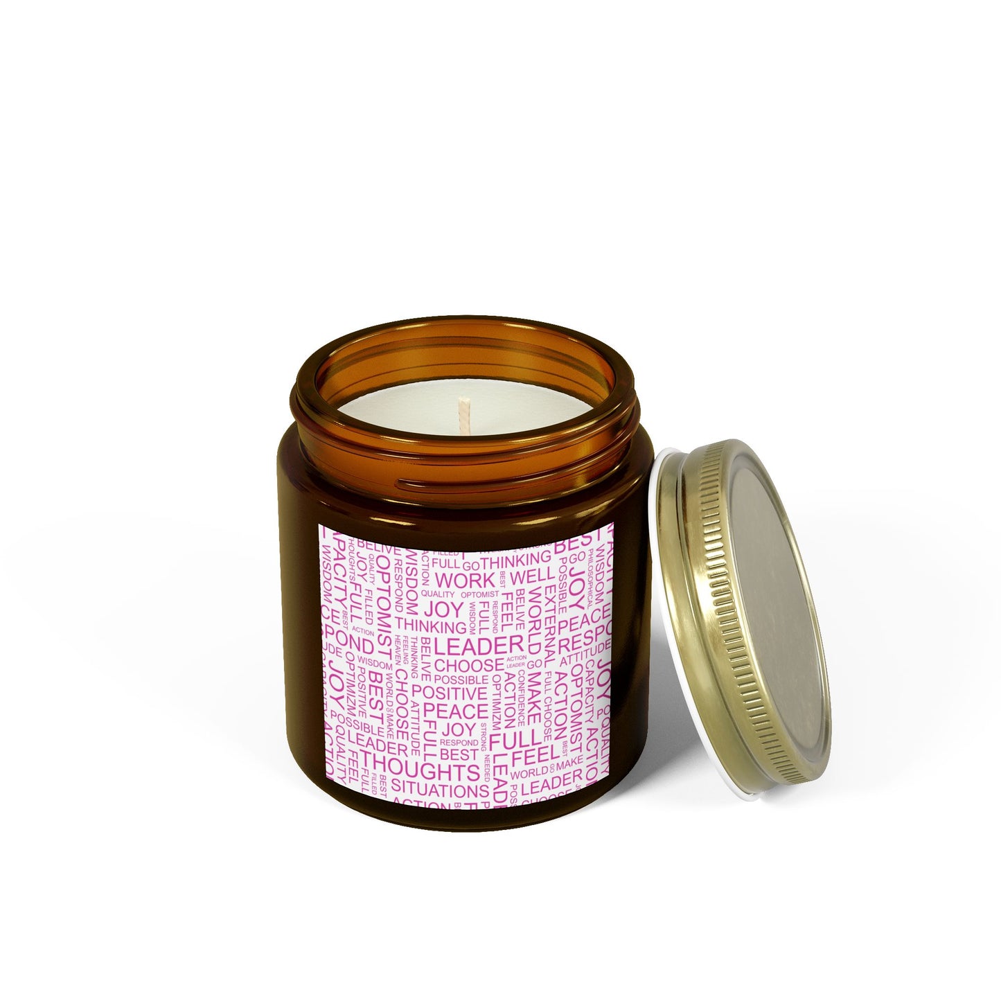 Inspirational Scented Candle - Coconut Apricot Wax (4oz, 9oz) with Positive Affirmations