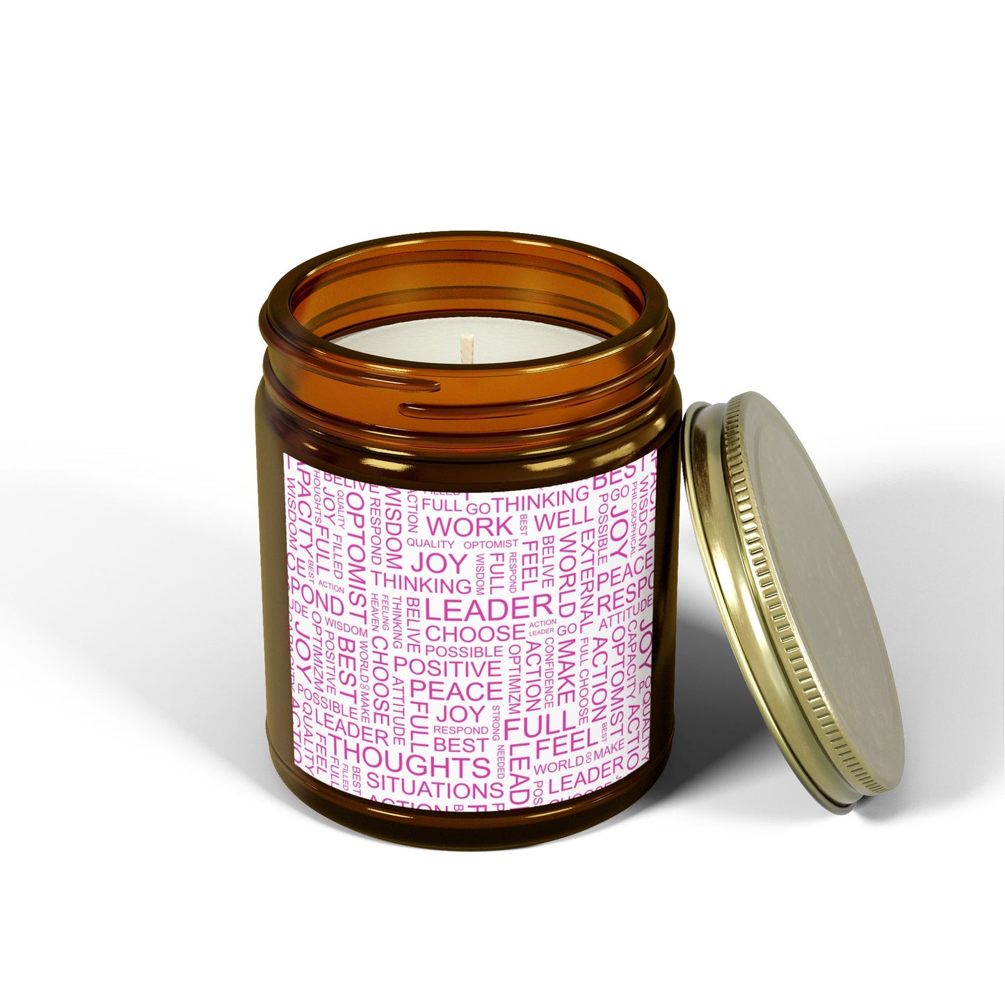 Inspirational Scented Candle - Coconut Apricot Wax (4oz, 9oz) with Positive Affirmations