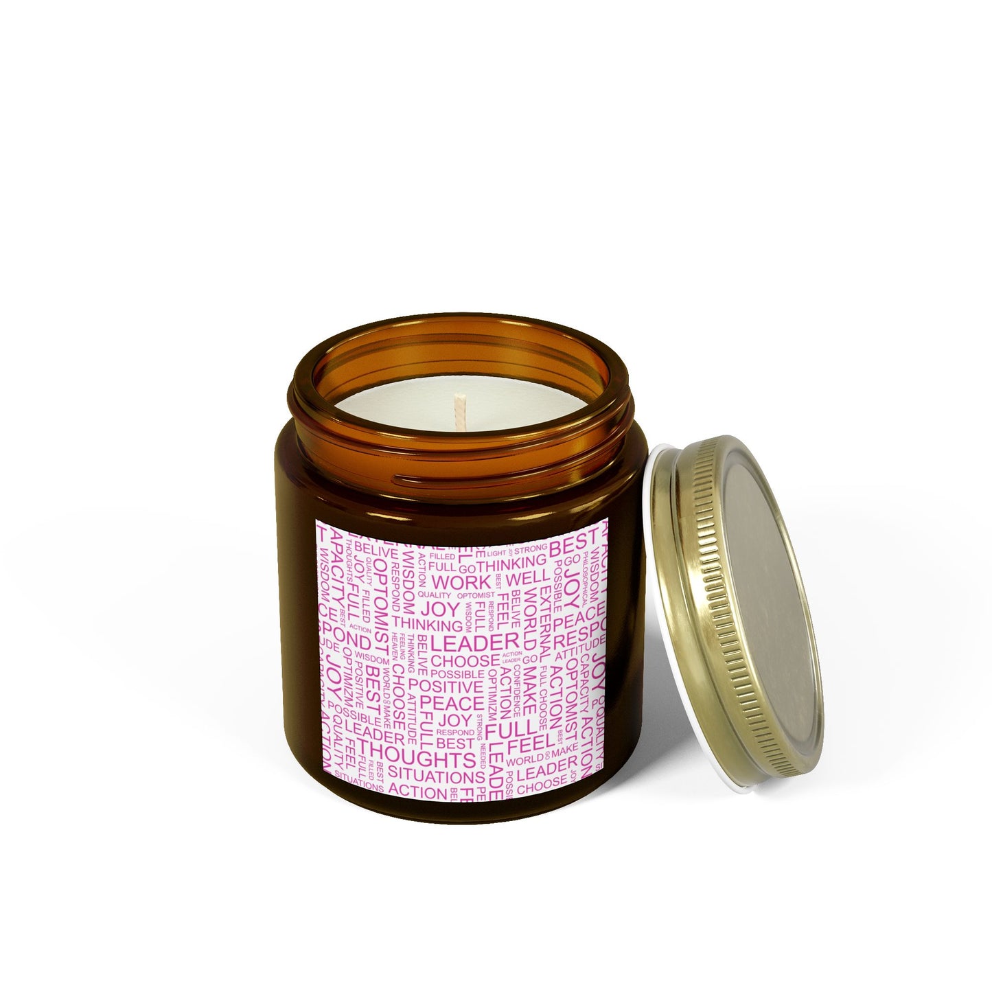 Inspirational Scented Candle - Coconut Apricot Wax (4oz, 9oz) with Positive Affirmations