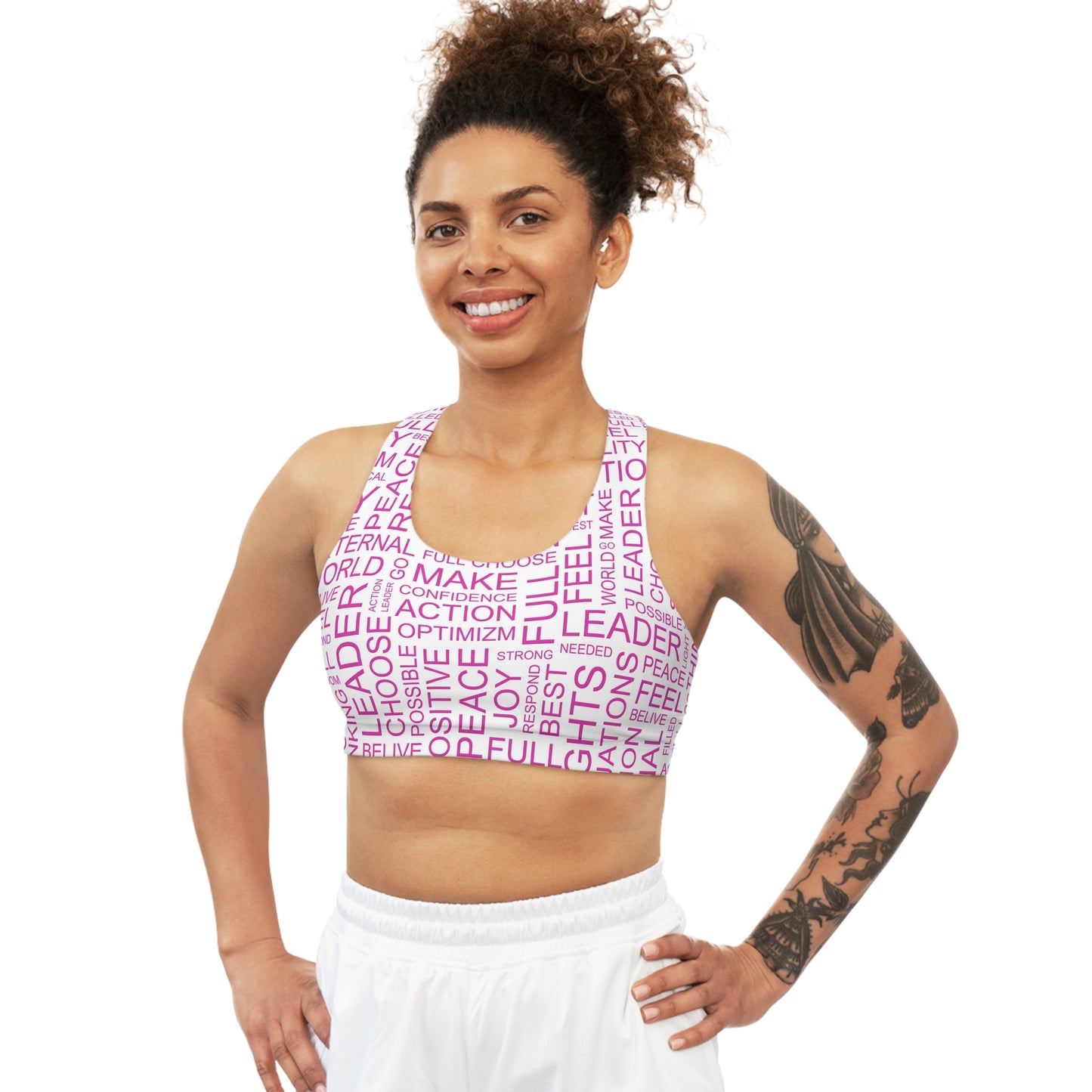 Positivity - Empowering Seamless Sports Bra - Positive Affirmation Workout Top