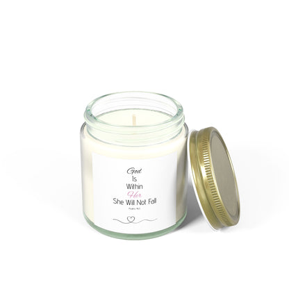Inspirational Scented Candle - "God Is Within Her" - Coconut Apricot Wax, Perfect for Self-Care, Gifts, and Home Decor